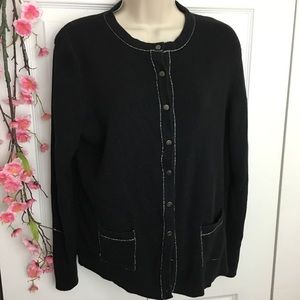 Black Cardigan with Silver Accent large